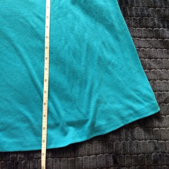 Vintage 80s turquoise t-shirt daydress napdress housedress - Picture 6 of 8